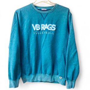 VB Rags VOLLEYBALL Teal Stonewash Sweater/ Large